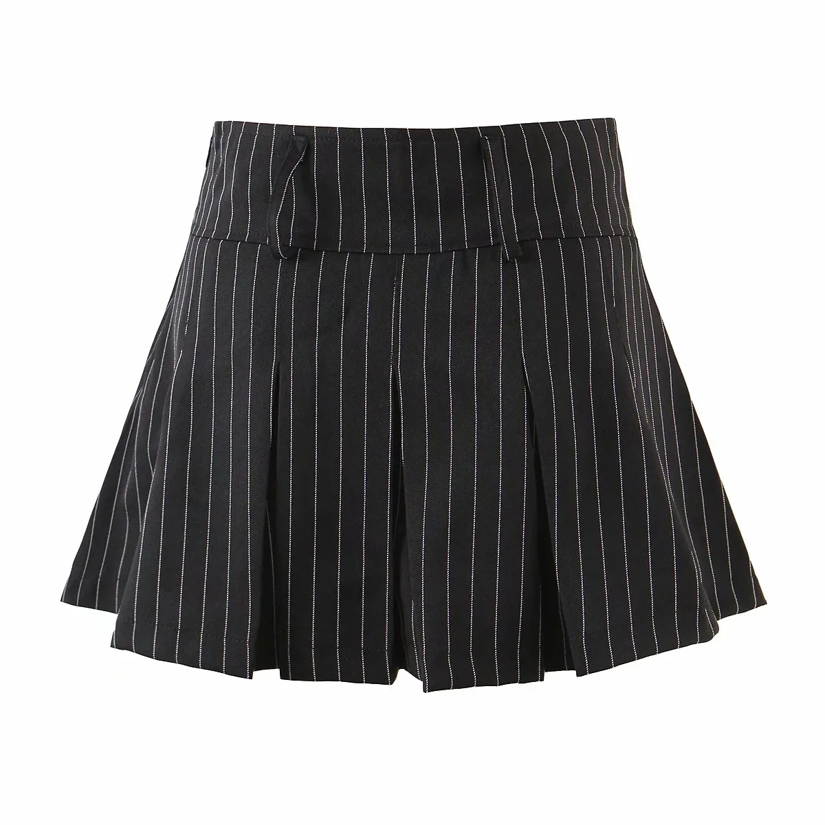 Vintage College Style Sexy High Waist Striped Pleated Skirt Woman Slim Fit Kawaii Short Mini Skirt For Girl Spring Summer