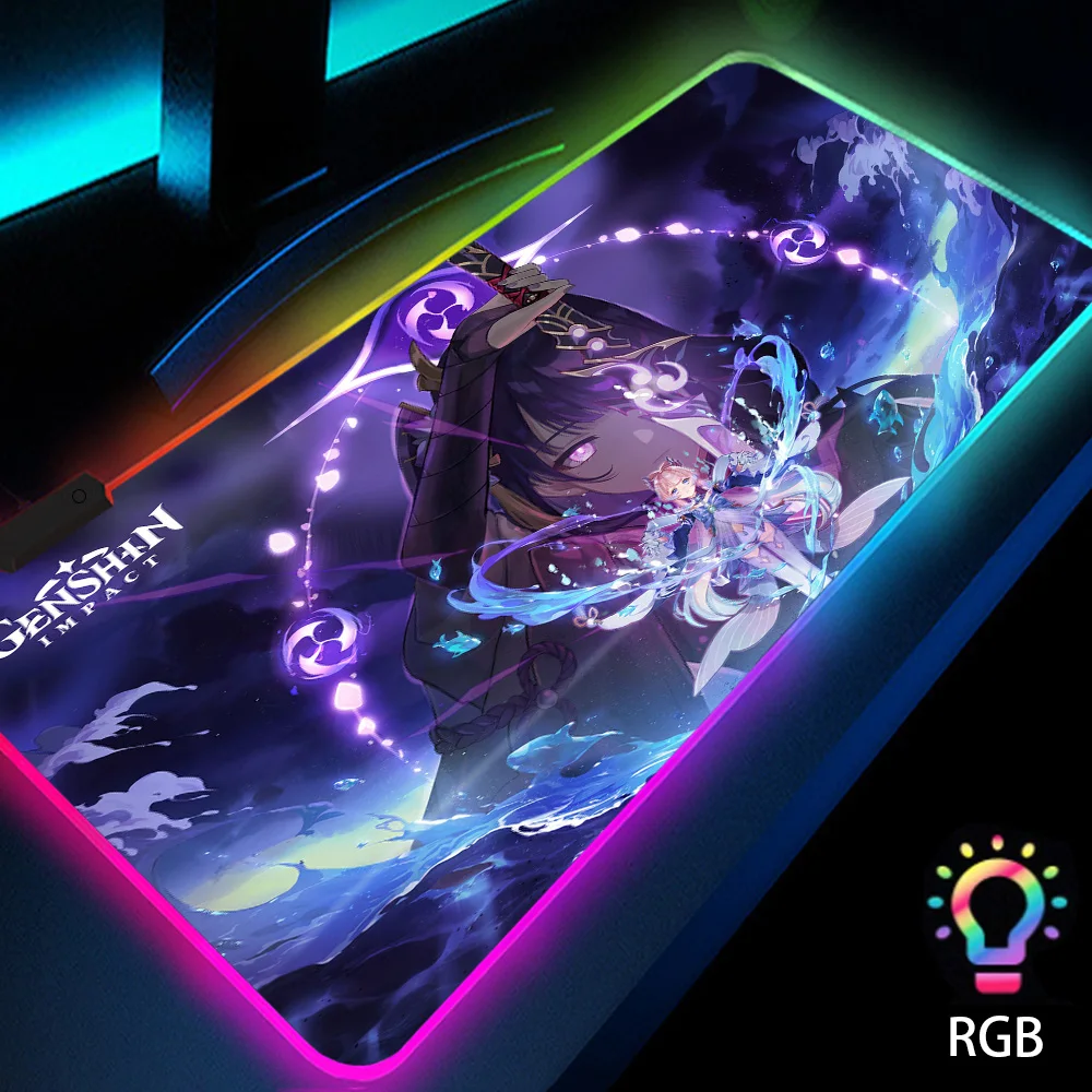 

Genshin Impact Kazuha Gaming Mousepad 900x400 Computer Desk Accessories XlGamer Rug Mouse carpets Led Mat Large Rgb Backlit Mats