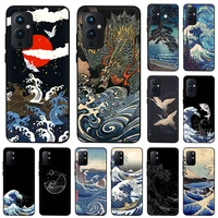 black anti drop phone case for oneplus 9 9r 8 8t 7 7t pro z nord 2 n10 n100 n200 ce 5g great wave of kamagawa tpu soft cover