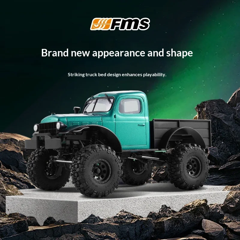 Фото FMS 1/24 FCX24 Power Wagon Green Outrunner Brushless RC Rock Crawler Pickup Truck — радиоуправляемый внедорожный пикап-краулер, модель для хобби. №2