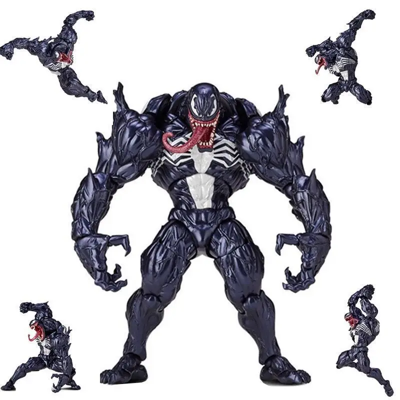 

Marvel cartoon anime cosplay Venom hand-run extraordinary Spiderman model doll children's trendy toys assembled holiday gifts