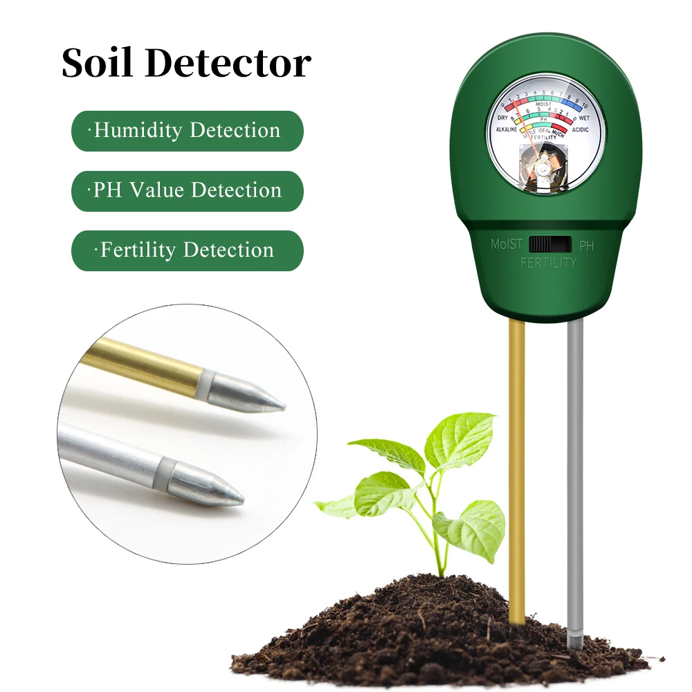 

Soil PH Meter/Acidity Analyzer/Sunlight Monitor /Fertility Value 3 IN 1 Gardening Plant Cropper Nurturing Flowers Farming Tool