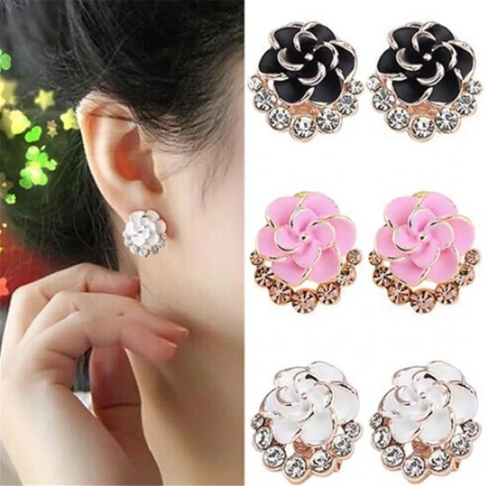 

New Simple Flower Sweet Tassel Earrings Fashion Women's Eardrop Romantic Flowers Stud Earrings Drop Girls Earrings Jewelry Gifts
