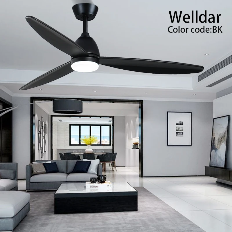 

60 Inch Led Ceiling Fan Lamp Roof Home Fans Modern Indoor Decorate Wooden Blade Dc Ceiling Fan With Remote Control Ventilador