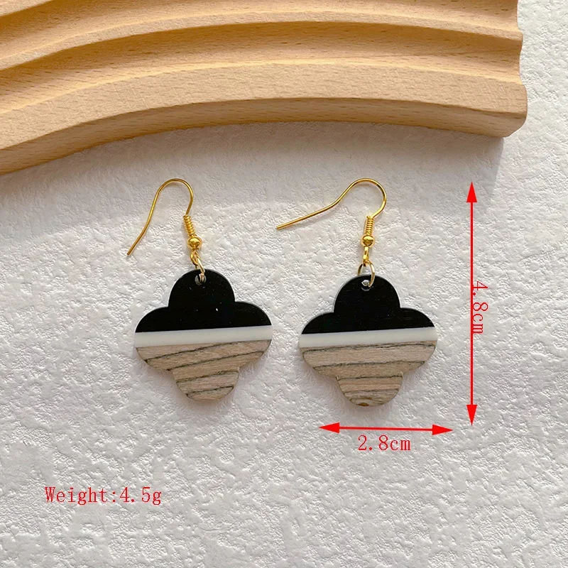 Amazon Independent Store Бестселлер Деревянные серьги из смолы с геометрической сборкой