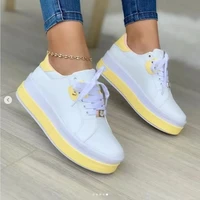 2022 casual sneakers round toe women flats lace up women shoes spring autumn thick bottom shoes woman fashion flats size 35 43