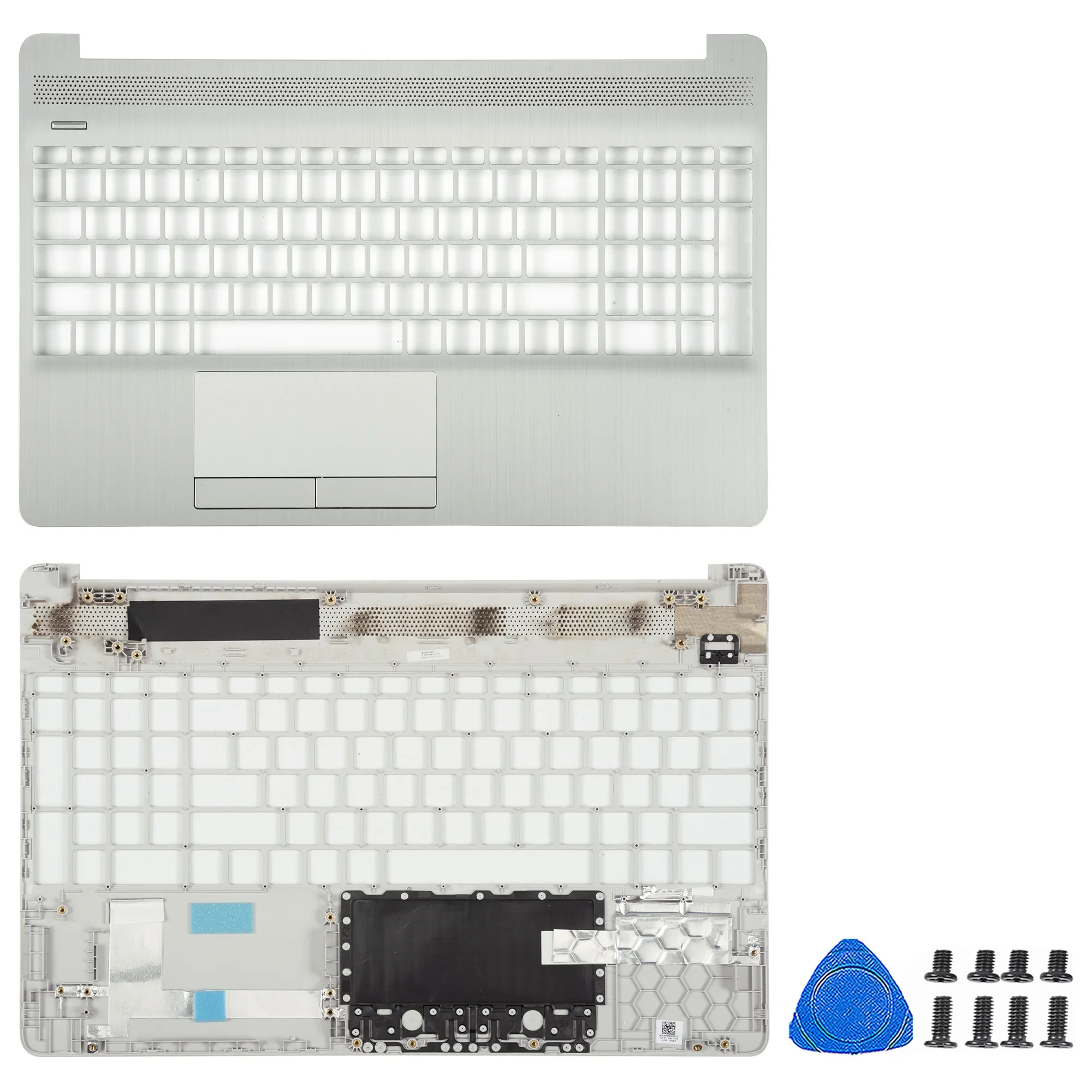 Фото Для HP 15-DW 15S-DU 15S-DY 15S-DR 255 G8 250 G8 TPN-C139 ЖК-задняя крышка/подставка для рук/нижняя часть корпуса петли L52012-001 L52007-001 серебристый №4