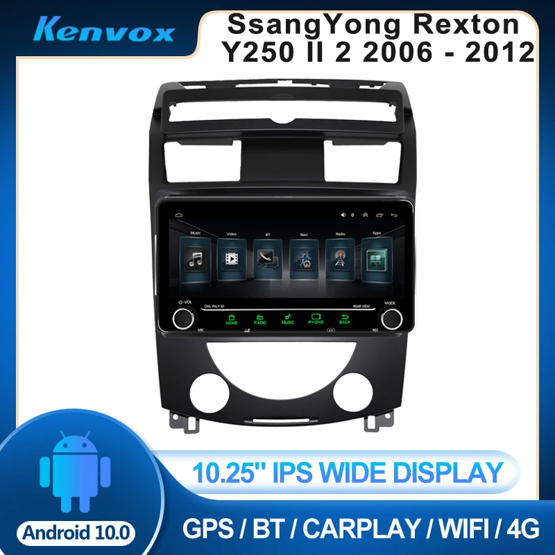 

Автомагнитола 2 din, 10,25 дюйма, IPS, Android, для SsangYong Rexton Y250 II 2 2006-12, мультимедиа, GPS-навигация, Авторадио, стерео видео
