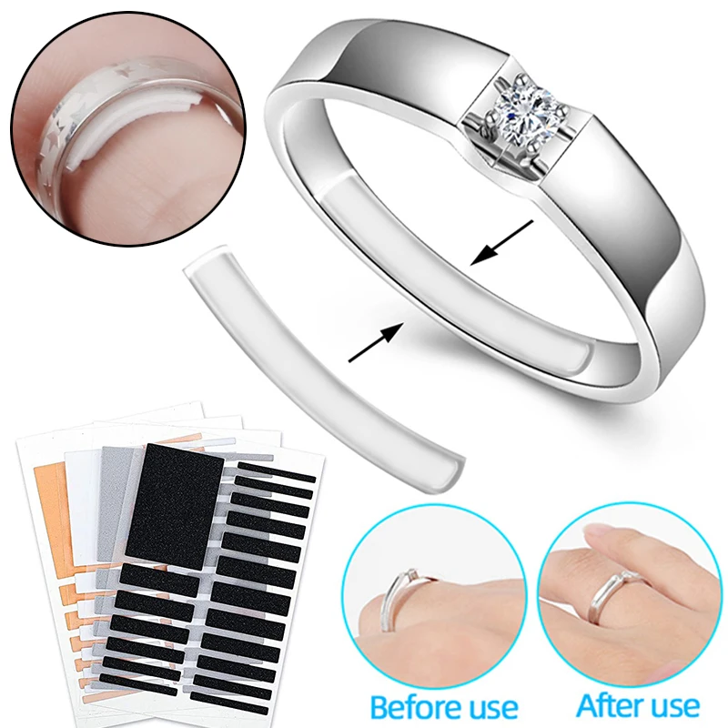 

19pcs/set Jewelry Tools Ring Size Adjust Silicone Invisible Sticker for Loose Rings Clear White Ring Size Resizer Reducer