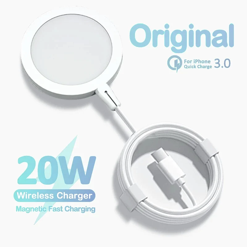 Enlarge 20W Original Magnetic Wireless Chargers For iPhone 13 11 12 14 Pro Max Mini XS Max Plus Apple USB Type C Fast Charging Charger
