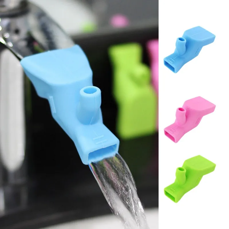 

High Elastic Silicone Water Tap Extension Bathroom Sink Nozzle Faucet Extender Kitchen Faucet Accessories For Kid Hand Washing