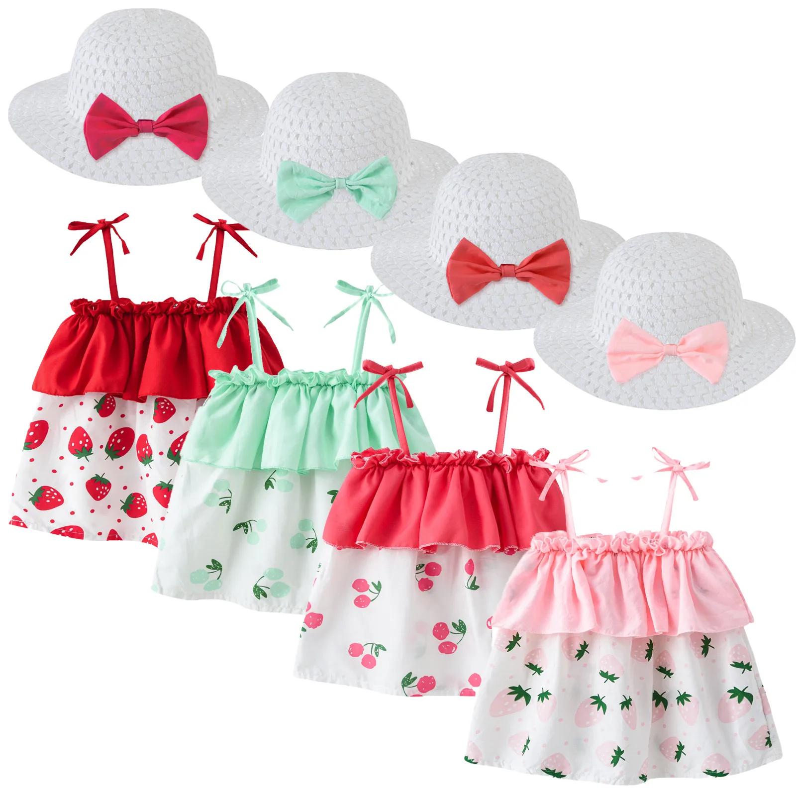 

Off Toddler Girl Kids Clothes Shoulder Baby Fruit Dress Princess Summer Girls Dress&Skirt Black Dresses Girls Size 12