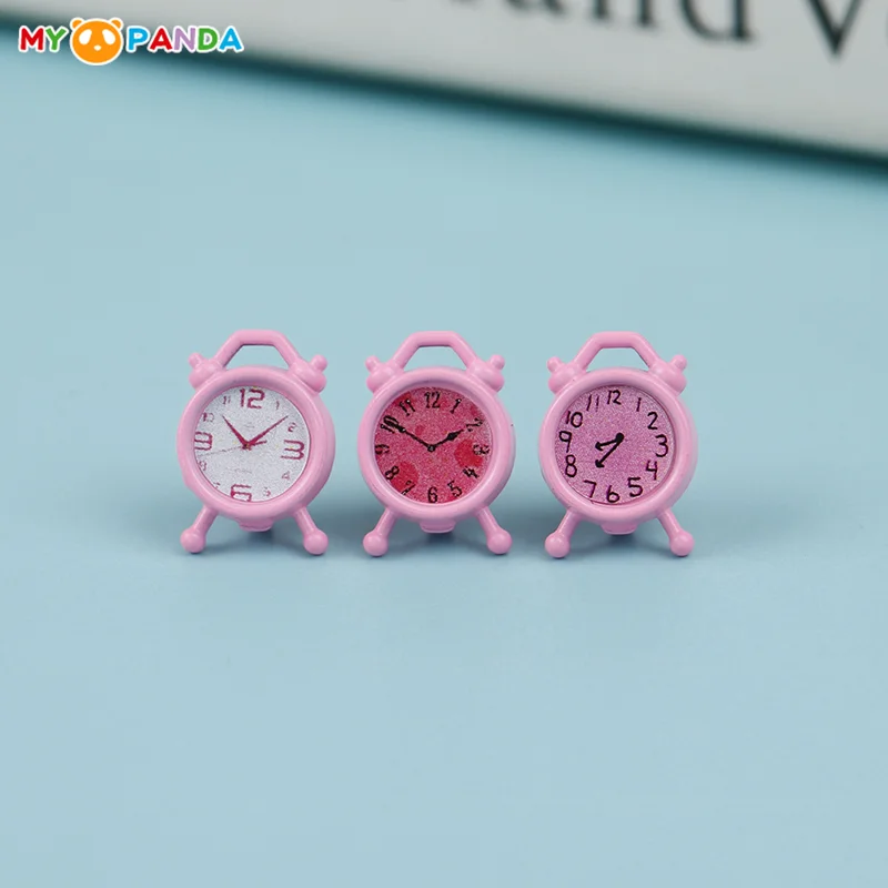 Desk Clock Mini Home Decoration Dollhouse Miniature Toy Doll Kitchen Living Room Accessories