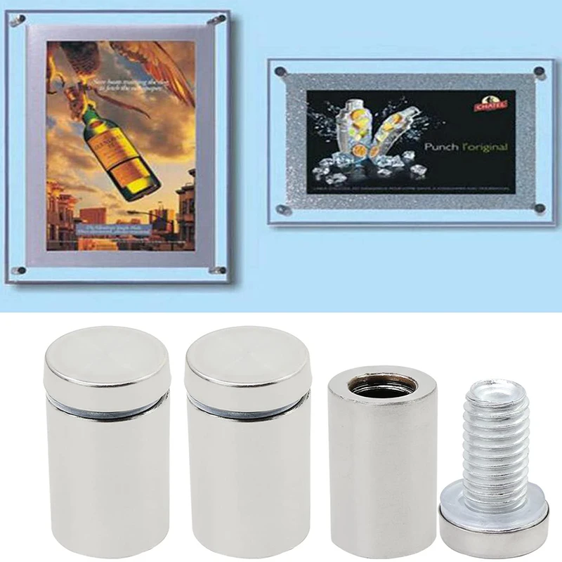 

20PCS Stainless Steel Advertising Screw Glass Standoff Fixings Bolts Holder Screw Hardware Mounts Screws (16 X 30Mm )