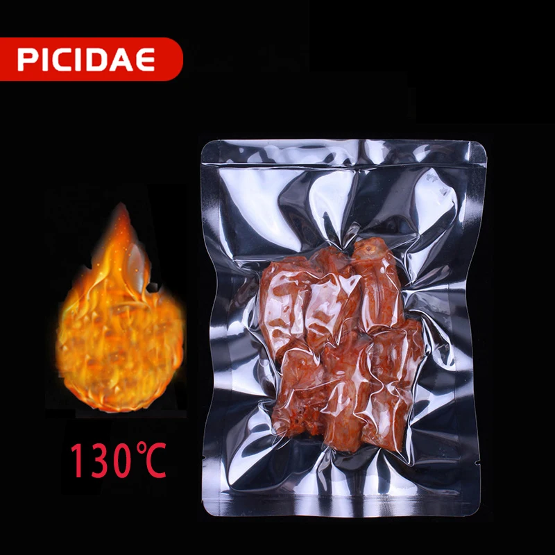 High Temperature Cooking Vacuum Clear Packaging Freezer Food Saver Bags Meat Snacks Storage Heat Sealing Plastic Package Pouchs