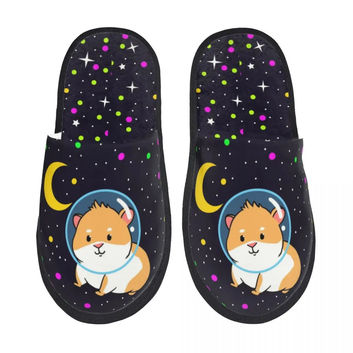 Домашние тапочки Менская свинка в космосе женские из мягкой пены с эффектом
