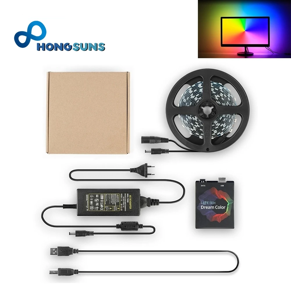 

Screen Ambient Lamp 5V USB LED Strip light 5050 RGB Dream Color TV Kit for Desktop PC Screen Background lighting 1M 2M 3M 4M 5M
