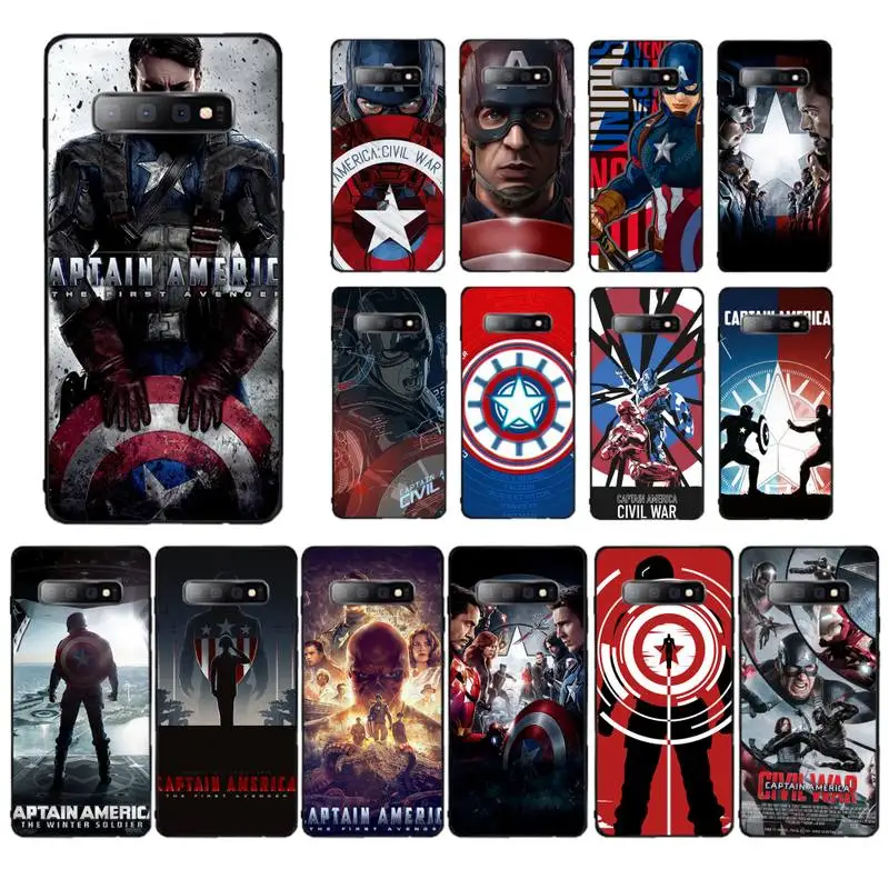 

Disney Captain America Phone Case for Samsung S10 21 20 9 8 plus lite S20 UlTRA 7edge