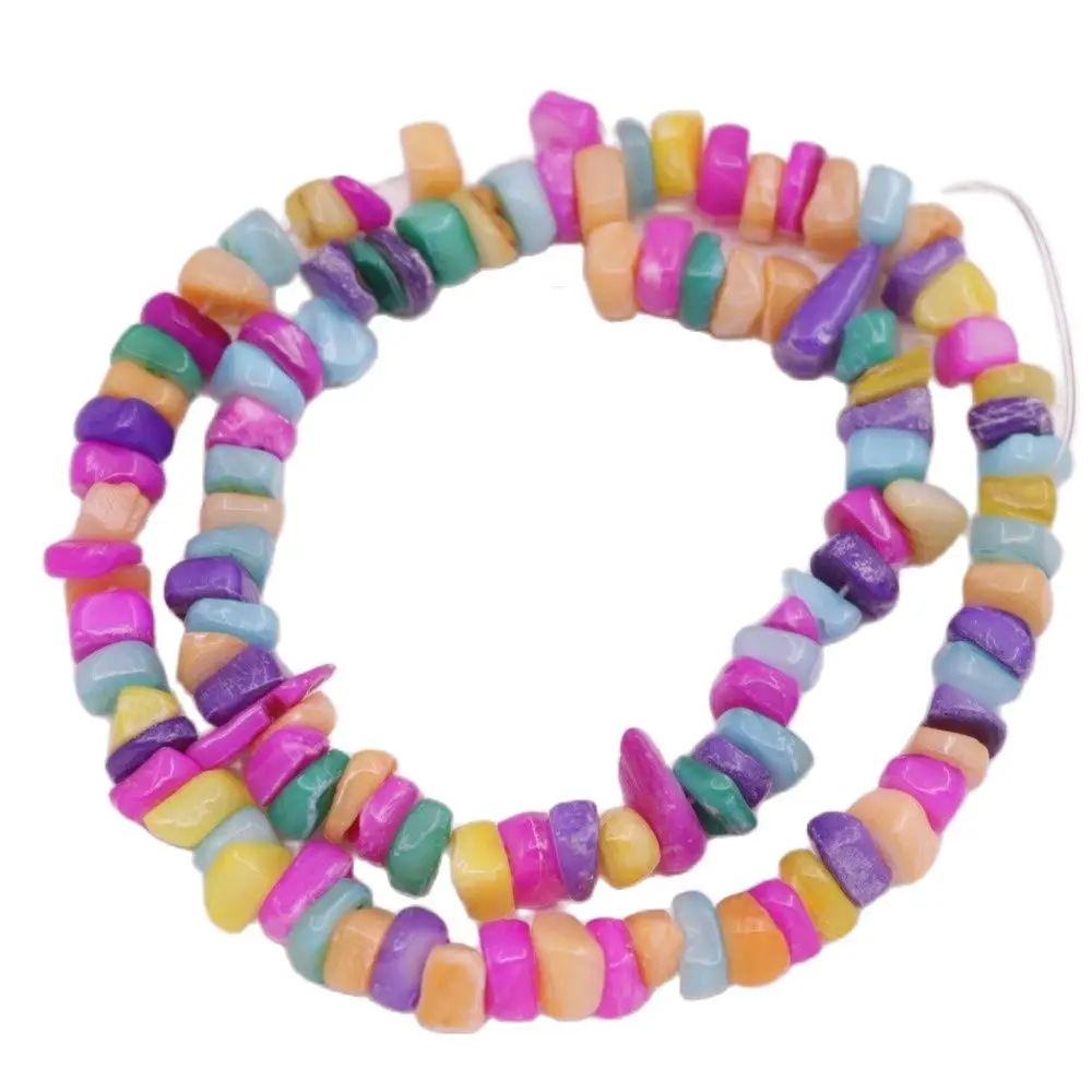 

6mm-10mm Freeform Shell Mother of Pearl Loose Beads Strand 14.5" Multi-Color White Choose