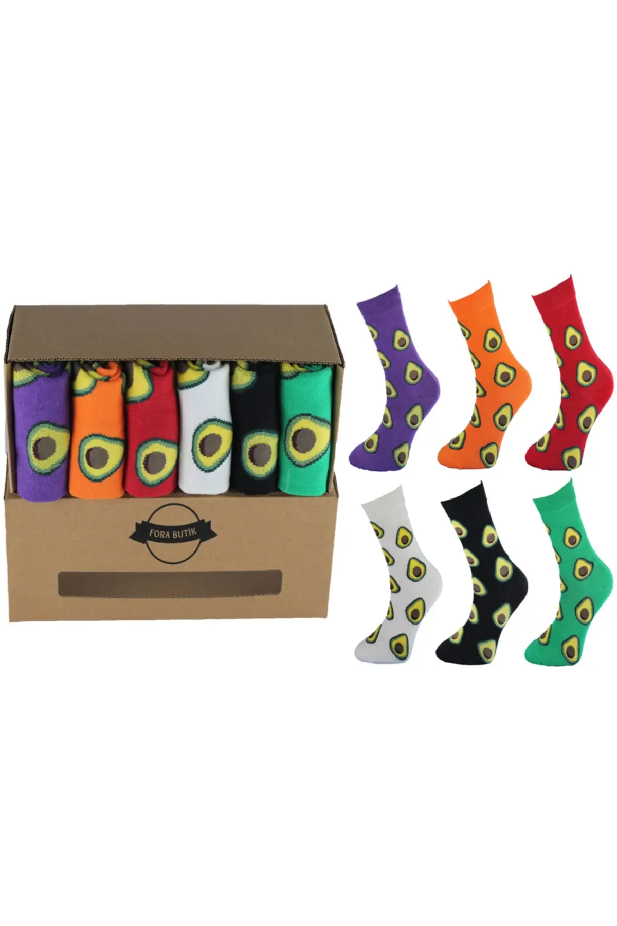 

Чулки с узором авокадо посылка 6 шт.