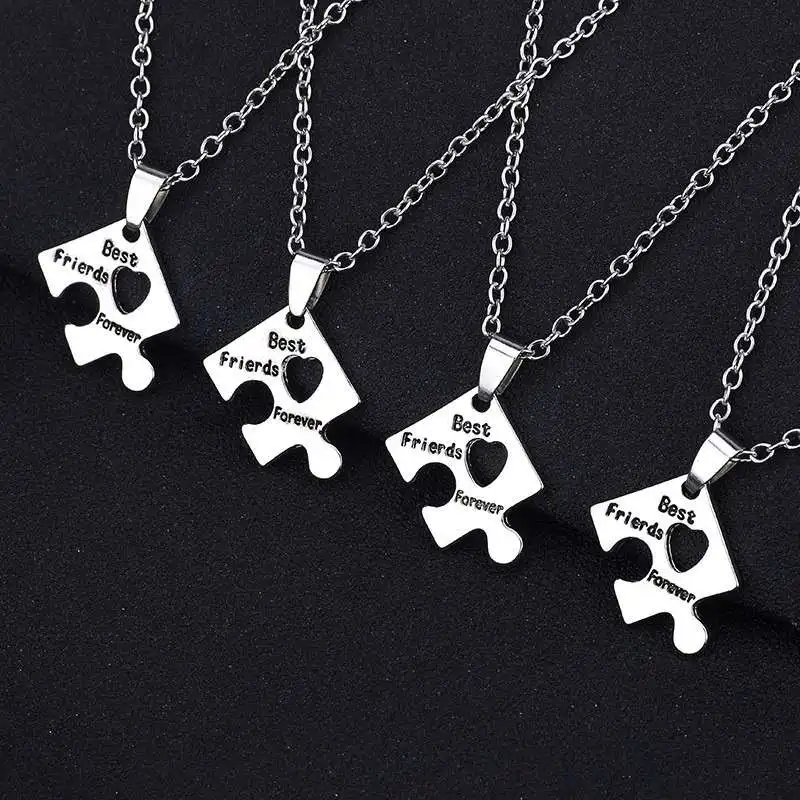 

Friendship Jewelry Choker Best Friends Necklace Puzzle Fashion Pattern 4PCS/Set
