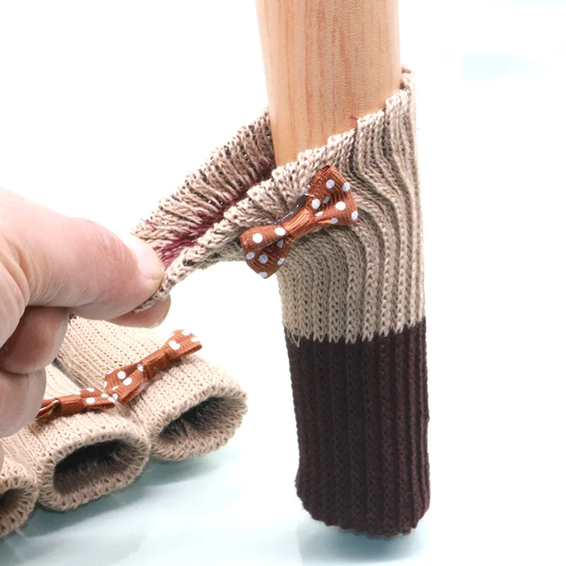 16pcs Chair Leg Covers Floret Knitting Table Foot Socks Silent Non-Slip Floor Protectors Pad Door Handle Gloves Furniture Decor | Мебель