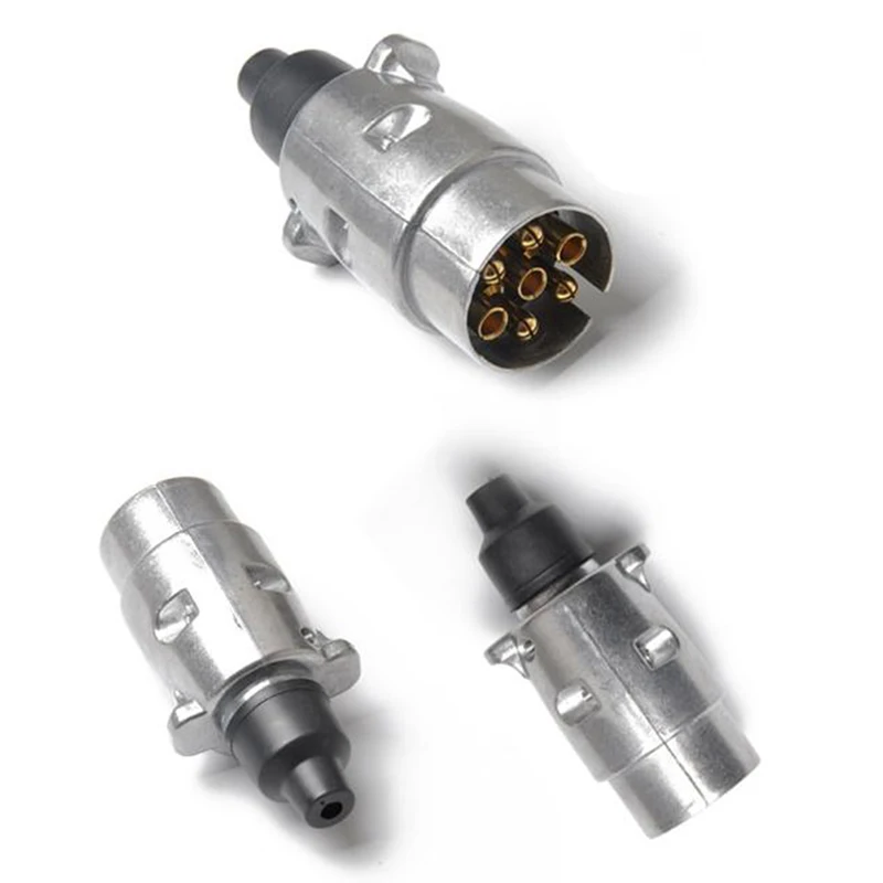 

7 Pin Metal Trailer Plug Towbar Towing Lights Socket Car Van Caravan 12V APM