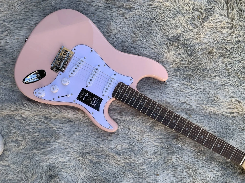 

In Stock pink Stratocaste-r Custom Basswood Guitarra Body 6 String ST Electric Guitar Special Price