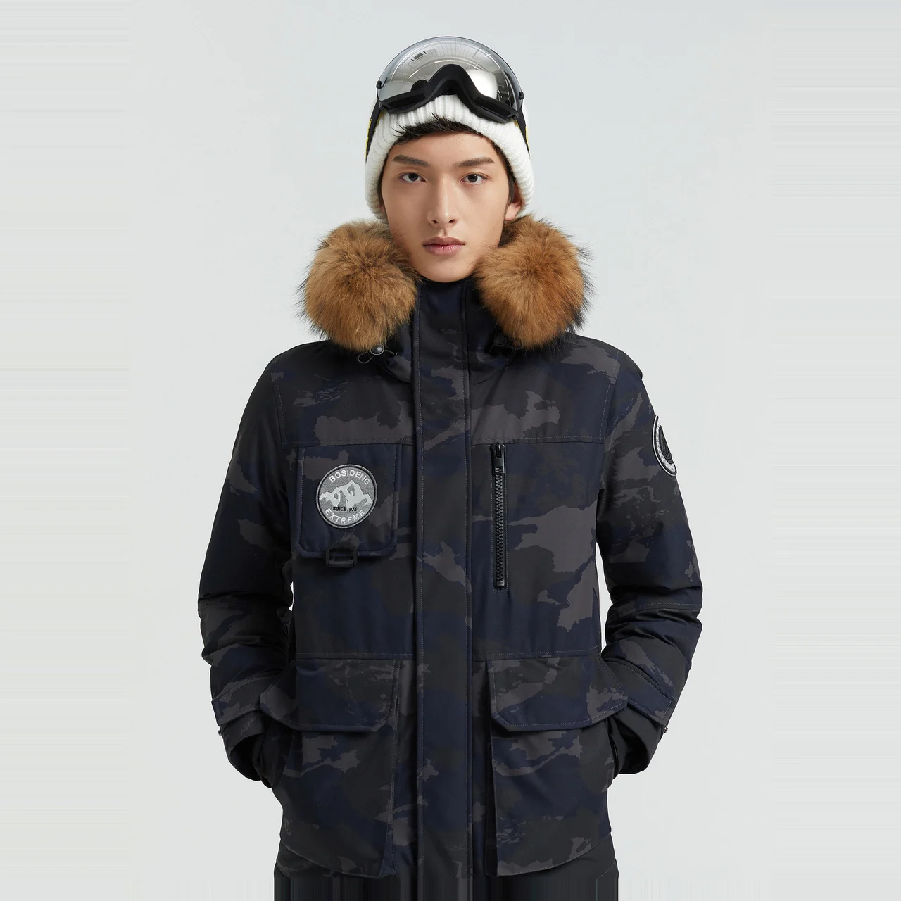 BOSIDENG зимняя 90% гусиный пух куртка мужская глубокая водонепроницаемая