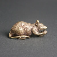 brass fortune rat desktop ornament zodiac rat paperweight text play tea pet crafts