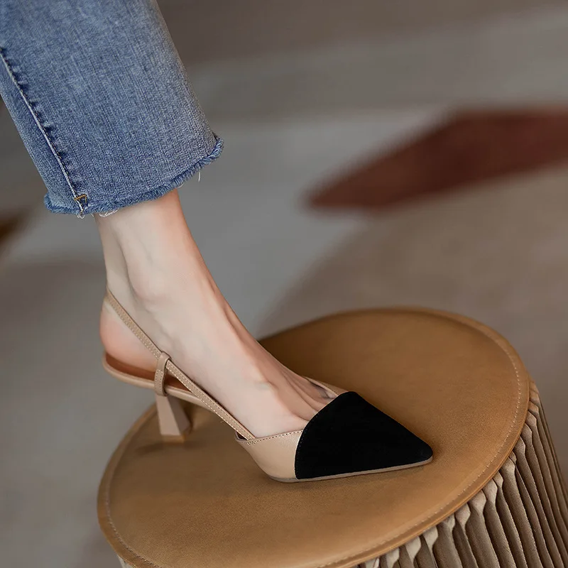 

Женские босоножки на высоком каблуке, сандалии с острым носком и пряжкой, удобные простые туфли на шпильке, лето 2023