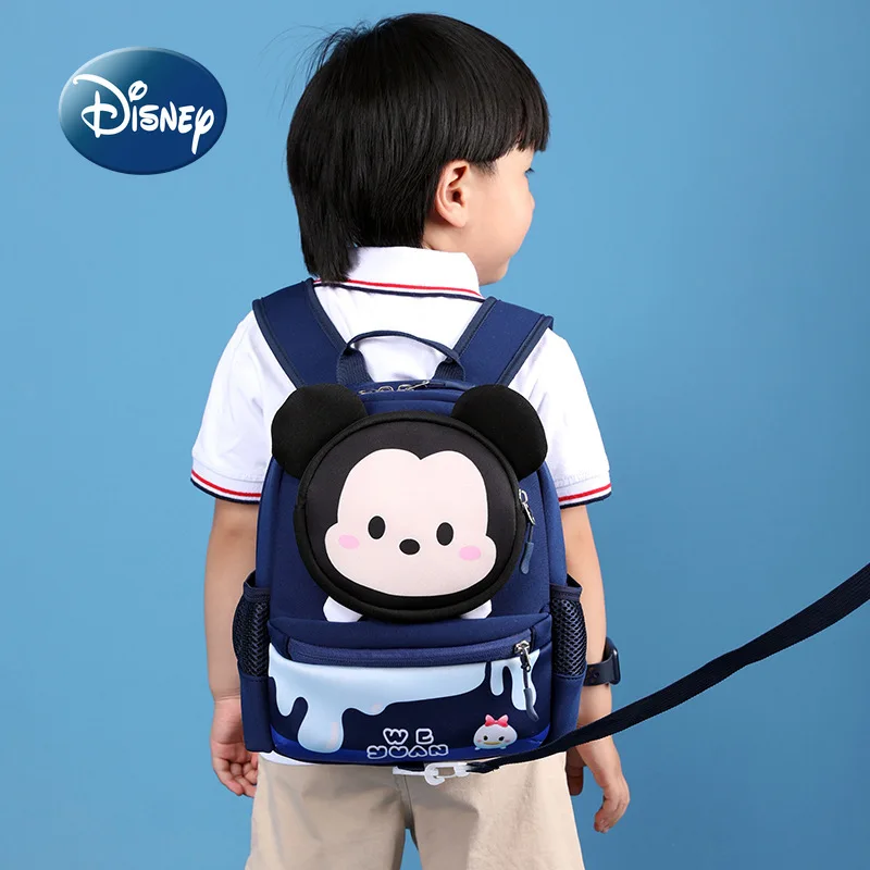 

Новый детский рюкзак Disney, мультяшный рюкзак для мальчиков и девочек, многофункциональная легкая школьная сумка с защитой от потери для малышей