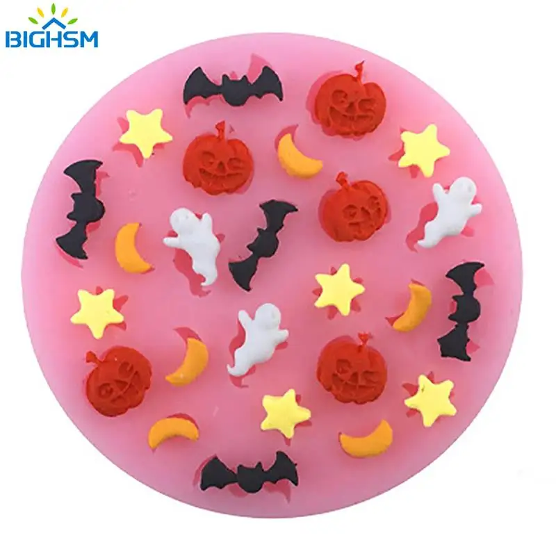 

Halloween Cartoons Mini Pumpkin Moons Star Silicone Fondant Cake Mold Chocolate Baking Ornament Mold Kitchen Tool Party Supplies