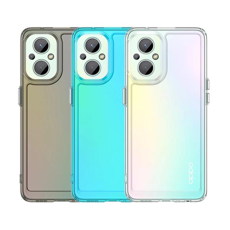

For OPPO Reno 8 Lite Cover Case Reno 8 Lite Fundas Coque Candy Color Soft Transparent Flexible TPU Back Bumper OPPO Reno 8 Lite