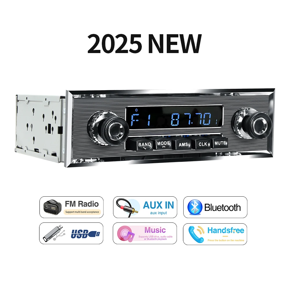 

Grandnavi 1 Din Автомобильный Радиоприемник MP3-плеер Ретро Стерео Аудио С FM AUX EQ USB Bluetooth В Приборной Панели Для Benz