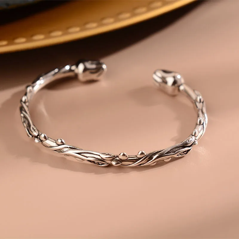

Rose Flower Cuffs Bangles Women's Hand Bracelets Luxury Jewelry Trend 2022 Accessories Wholesale Christmas Free Shipping GaaBou