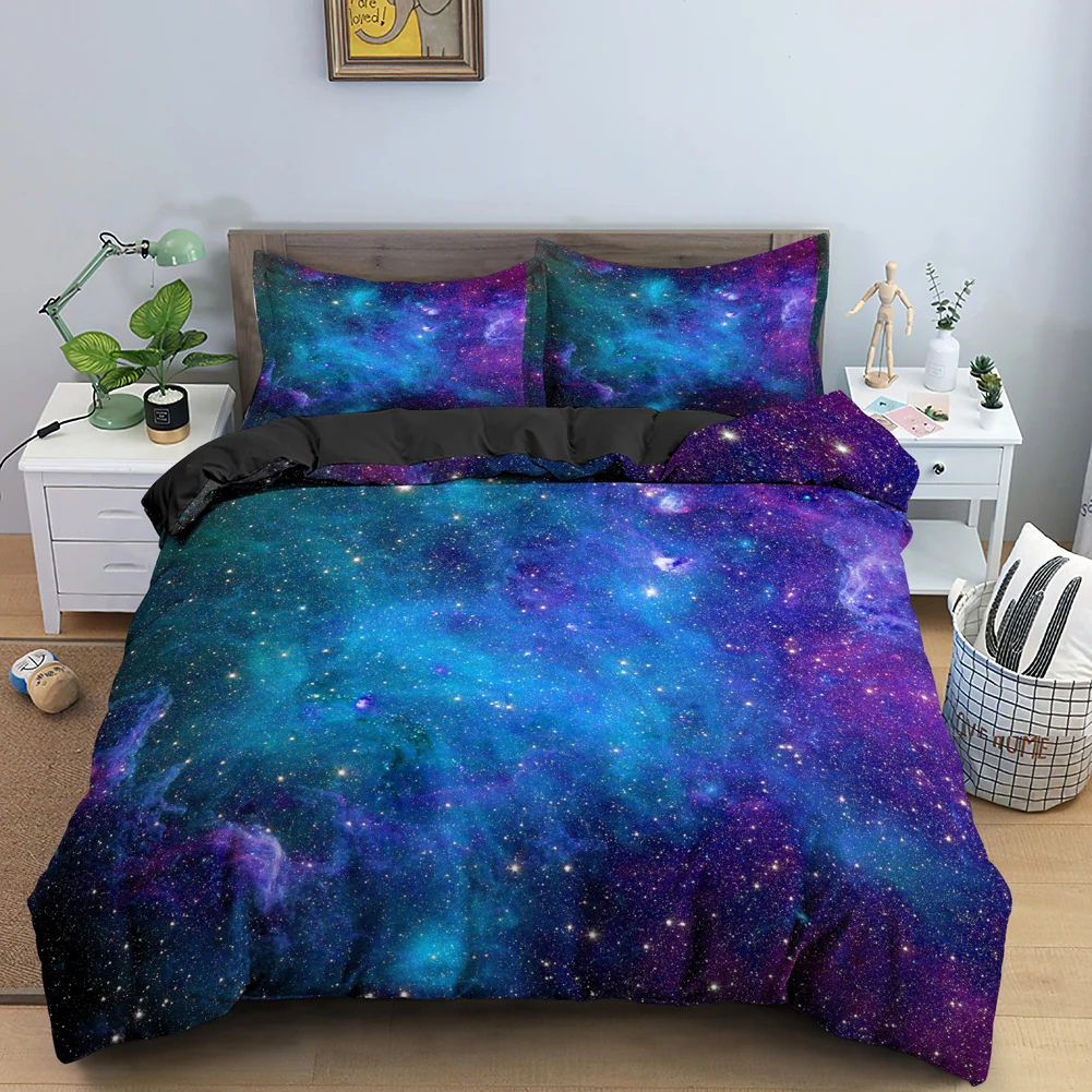 3d Universe Duvet Cover Psychedelic Quilt Cover With Zipper 