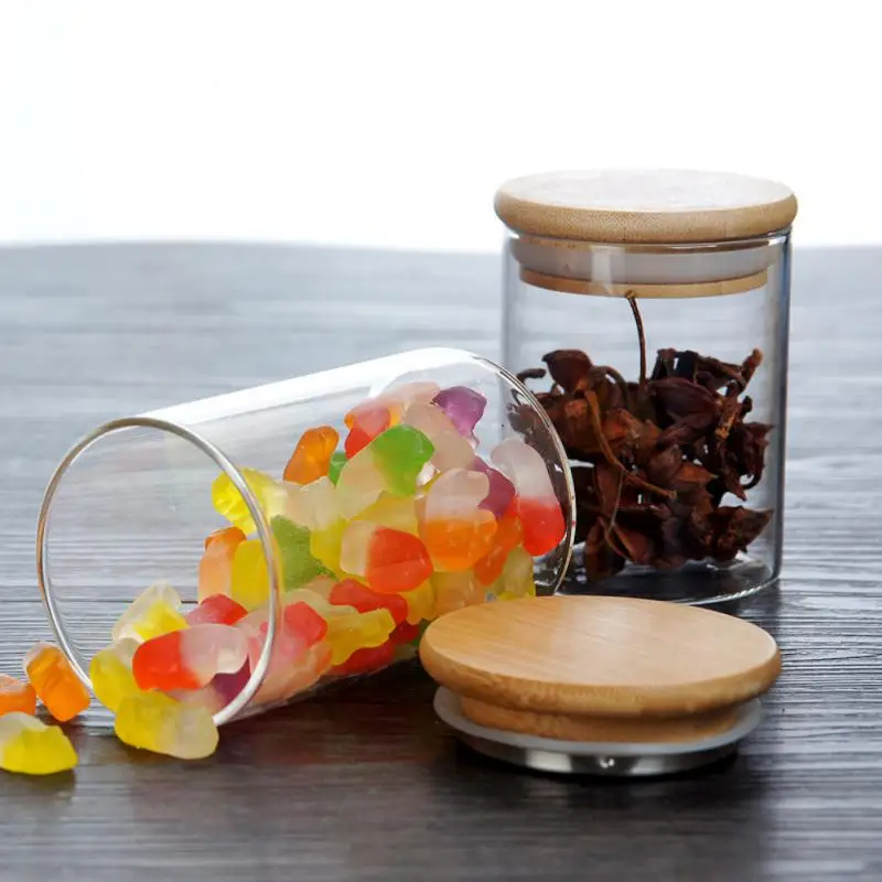 

Organizer Kitchen Sealed Ring Bottles Airtight Bamboo Lid Tea Coffee Beans Kitchen Storage Bottles Jar Sealing Coffee Seasoning