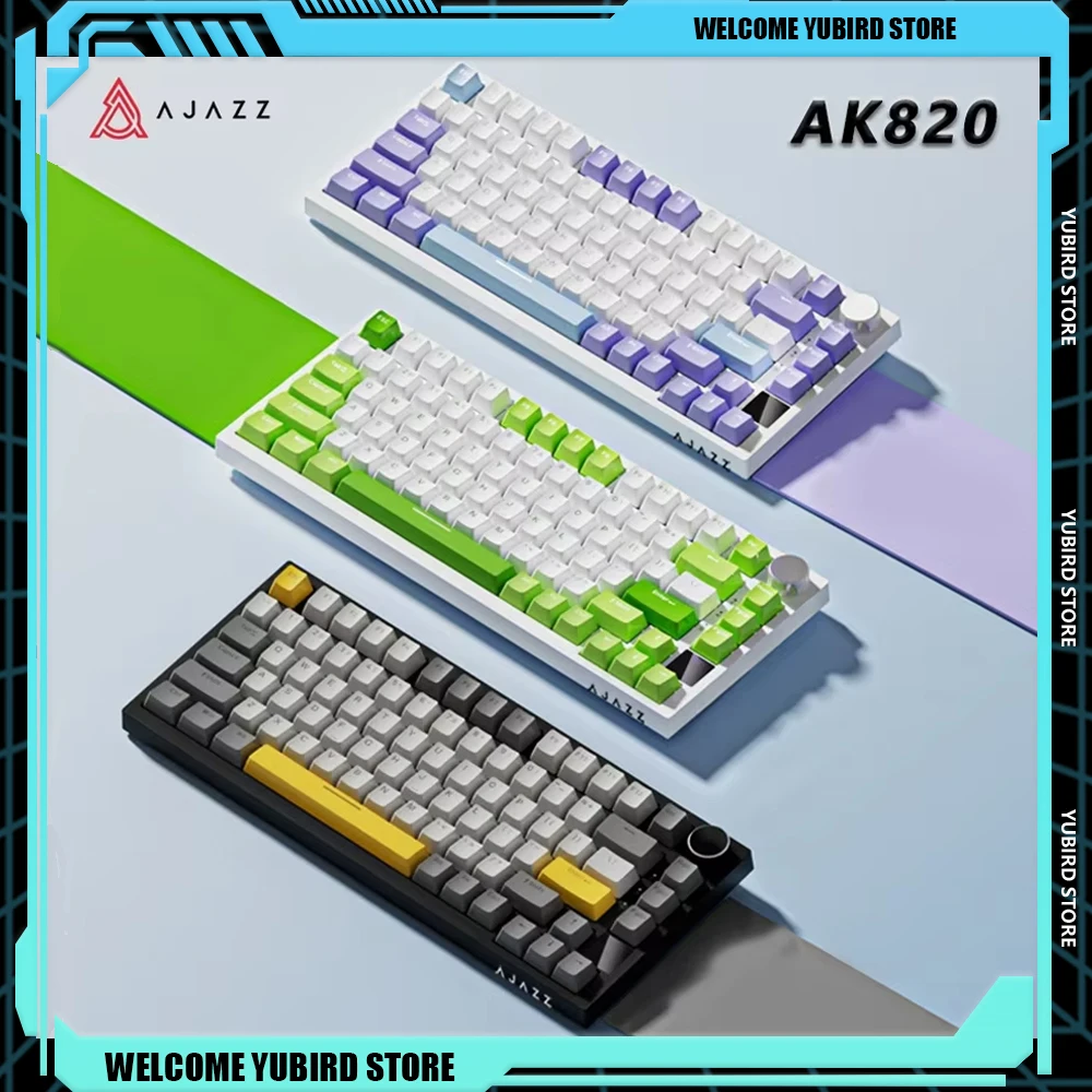 Механическая клавиатура AJAZZ AK820 Pro трехрежимная многофункциональная ручка экран