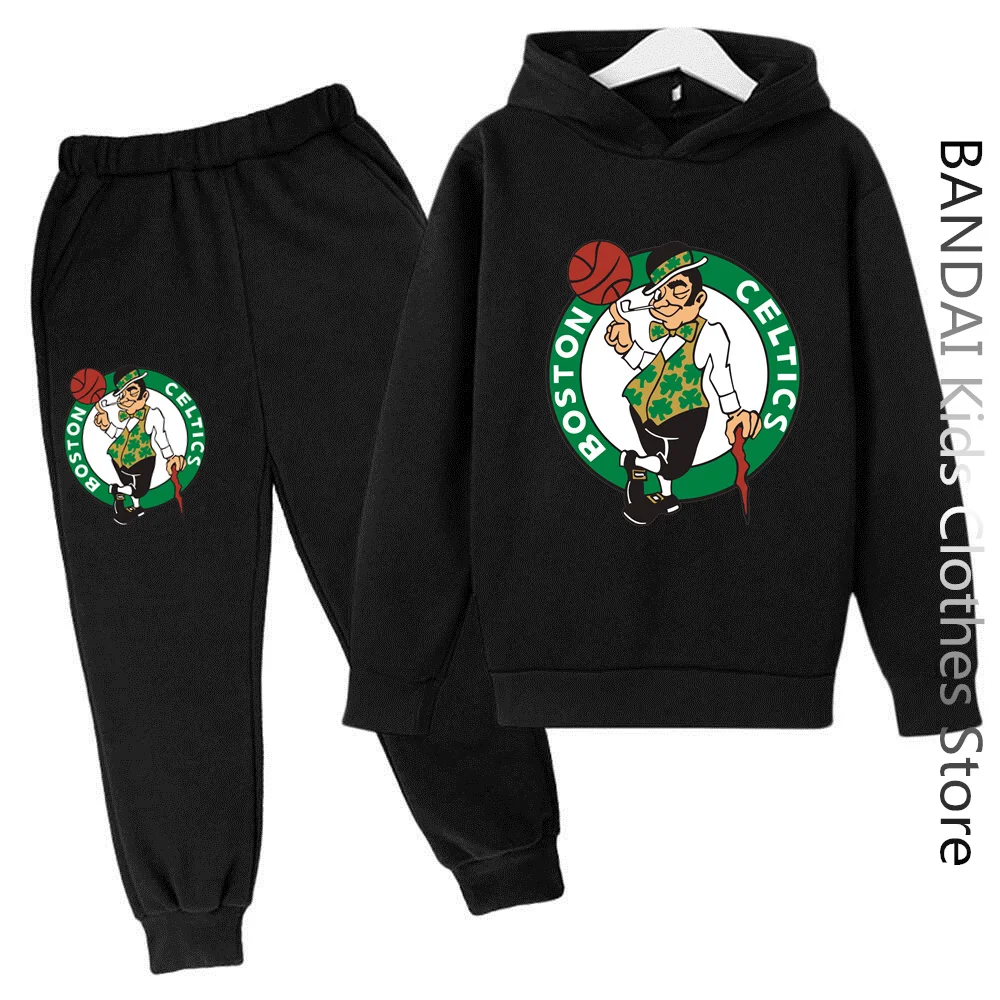

NBA Basketball Hoodie Set Boys Clothes Girls Spring Autumn Children Pants 2 Piece Teen 2-12Y Kids Hoodie Suits