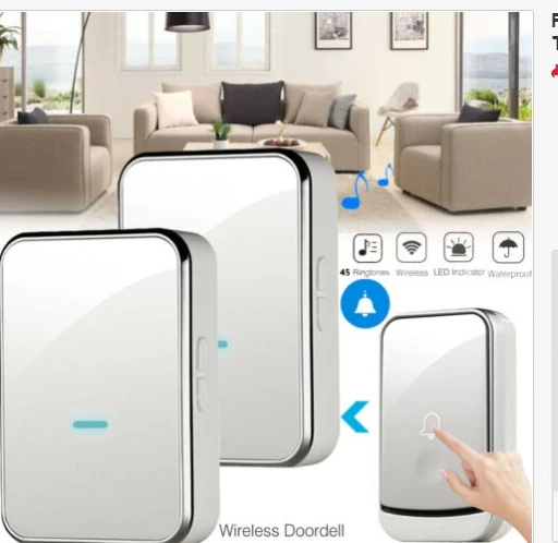 

1 Set Wireless Waterproof Doorbell Smart Electronics Music Home Doorbell 1 For 3 Wireless Pager 110db