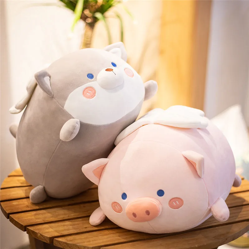 

Elephant Plush Toys Cute Reading Pillow 33cm Animal Stuffed Dolls Pig Husky Toy Soft Doll for Kids Birthday Gift Home Decor