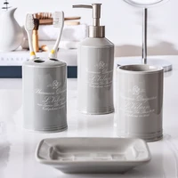 nordic minimalist printing wash four piece set luxury ceramic sanitary ware set hotel bathroom supplies set bathroom set