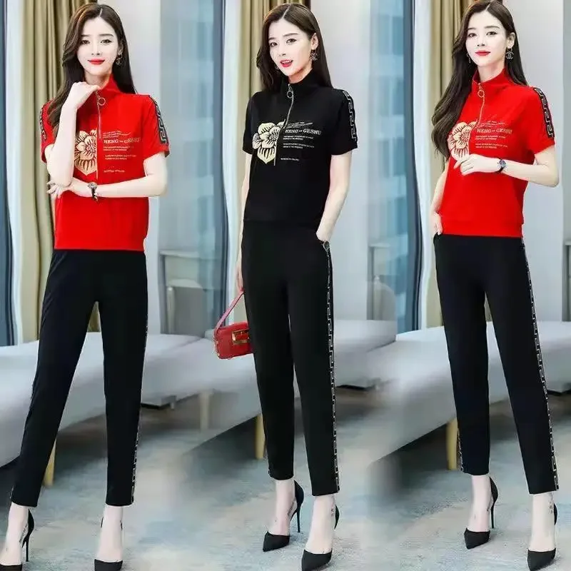 Лето 2023 модный спортивный повседневный костюм женская толстовка с лацканами