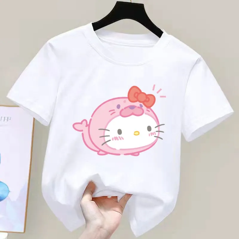 

Детская футболка с коротким рукавом Hello Kitty из аниме «Мой Мелоди»