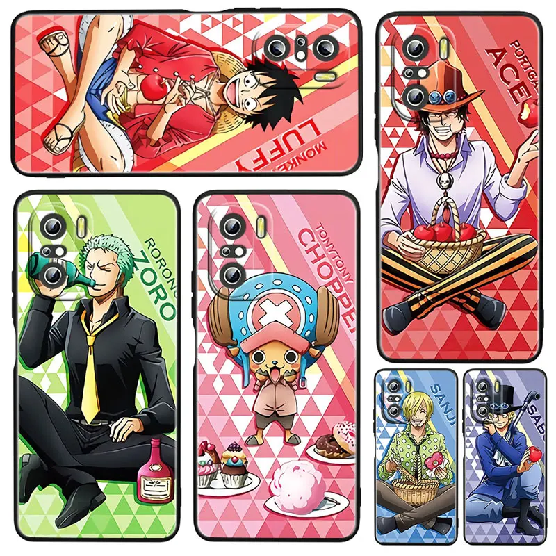 

Anime One Piece Luffy For Xiaomi Redmi K50 Gaming Pro 5G 10 9 9A 9C 9T 8 7 6 5 4X TPU Soft Black Phone Case Fundas Capa Cover