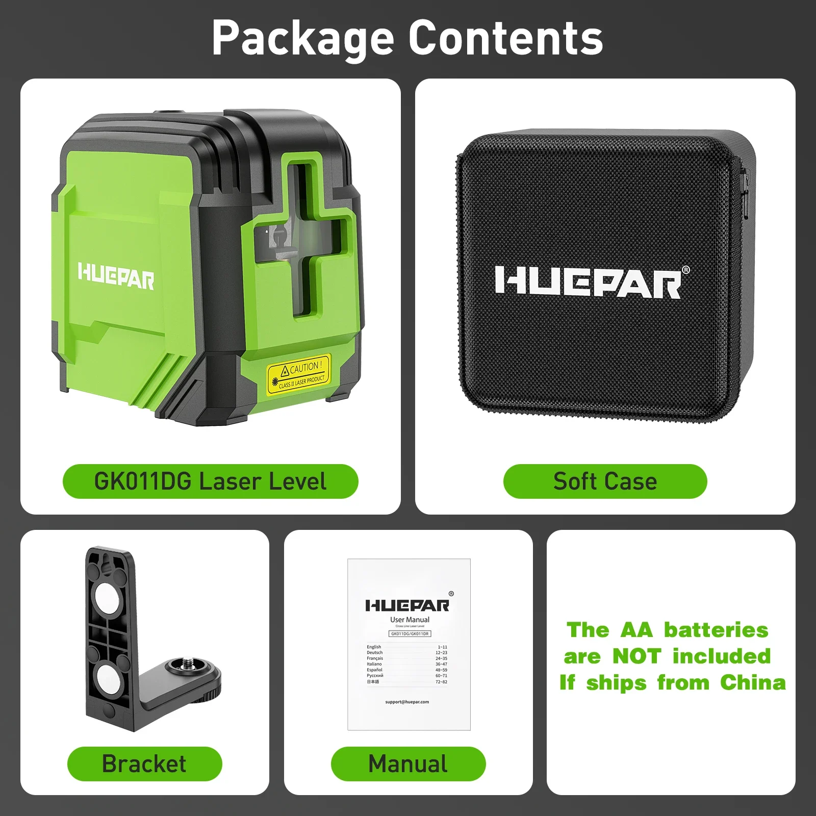 

Huepar GK011DGTP Зеленый лазерный уровень