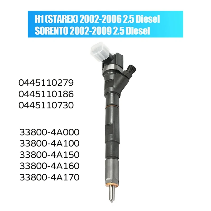 New Crdi-Diesel Fuel Injector 0445110279 33800-4A000 For HYUNDAI H1 (STAREX) 2002-2006 / KIA SORENTO 2002-2009 2.5