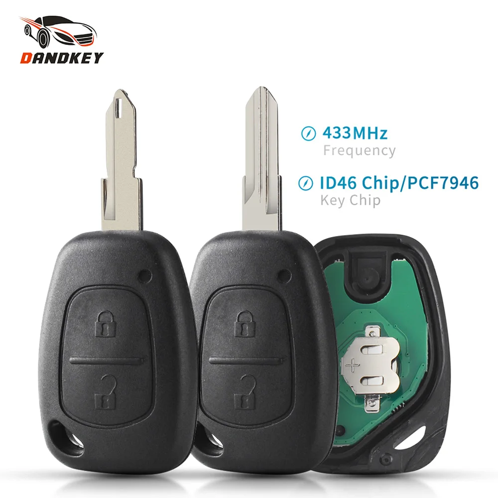 Dandkey 433 МГц ID46 PCF7946 чип Fob Автомобильный Дистанционный ключ для Renault Trafic Master Vivaro Movano