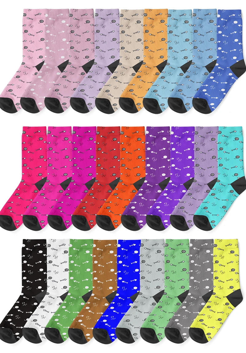 Personalized Custom Print Your Photo Pet Face Socks Socks Logo Fashion Funny Cotton DIY Design Birthday Valentine's Novelty Sock